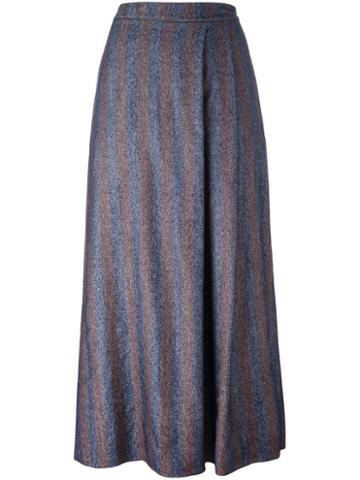 Cristiano Burani Long Straight Skirt, Women's, Size: 40, Blue, Cotton/virgin Wool