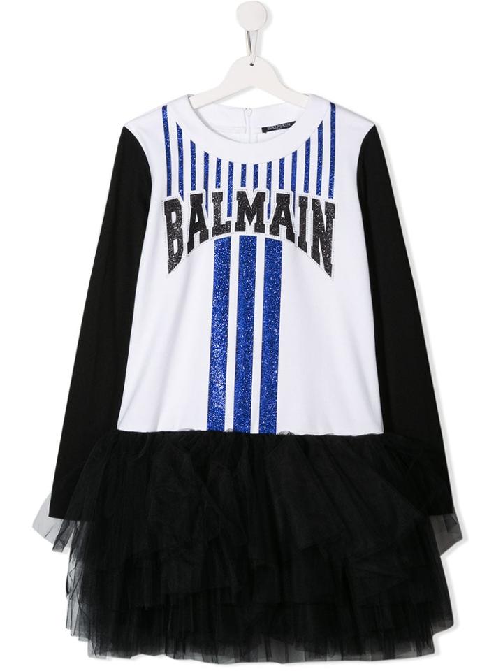 Balmain Kids Teen Tutu T-shirt Dress - White