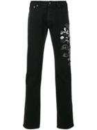 Ermanno Ermanno Embroidered Dragon Jeans - Black