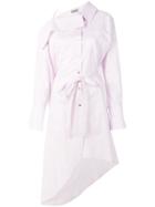 Balossa White Shirt Off Shoulder Deconstructed Long Shirt - Pink &