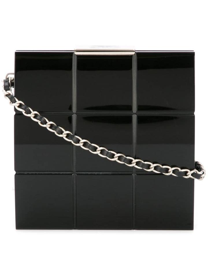 Chanel Pre-owned Choco Bar Chain Party Clutch - Black