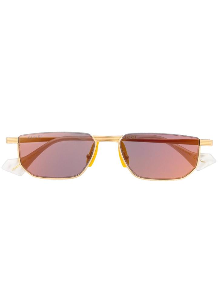 Gucci Eyewear Gradient Square Frame Sunglasses - Gold