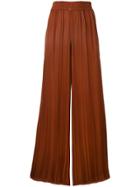 Raquel Allegra High Waisted Palazzo Trousers - Brown