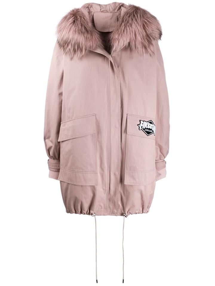 Liska Oversized Hooded Parka Coat - Pink