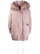 Liska Oversized Hooded Parka Coat - Pink