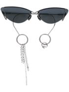 Justine Clenquet Michael Embellished Sunglasses - Black