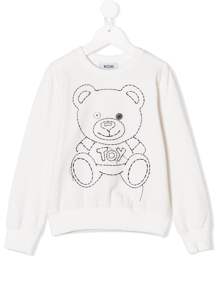 Moschino Kids Teen Stitch Teddy Sweatshirt - White