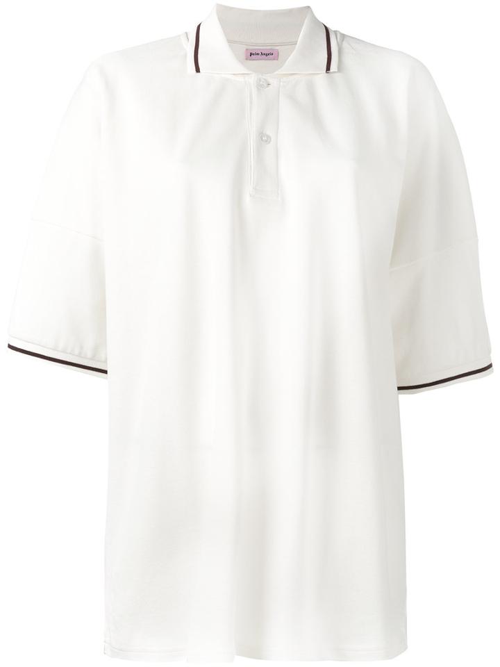 Palm Angels Ripped Logo Polo Shirt, Women's, Size: Xxs, White, Cotton