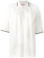 Palm Angels Ripped Logo Polo Shirt, Women's, Size: Xxs, White, Cotton