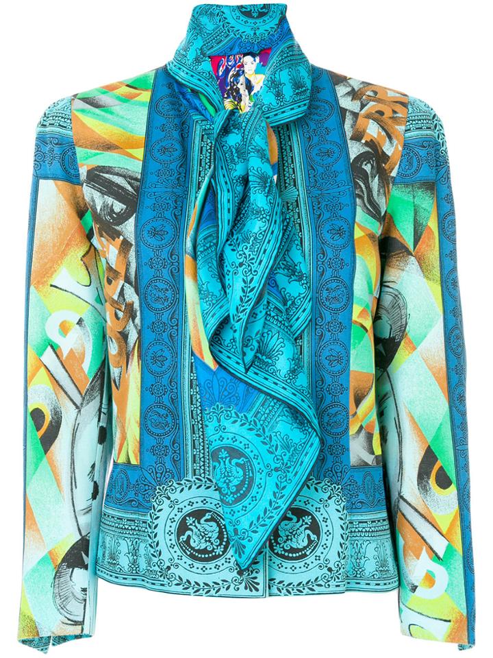 Versace Vintage Abstract Print Scarf & Jacket - Multicolour