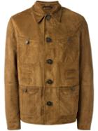 Lanvin Textured Leather Jacket, Men's, Size: 52, Nude/neutrals, Leather/viscose
