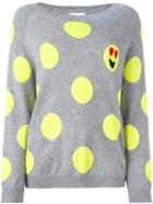 Chinti And Parker Polka Dot Emoji Sweater, Women's, Size: Xs, Grey, Cashmere