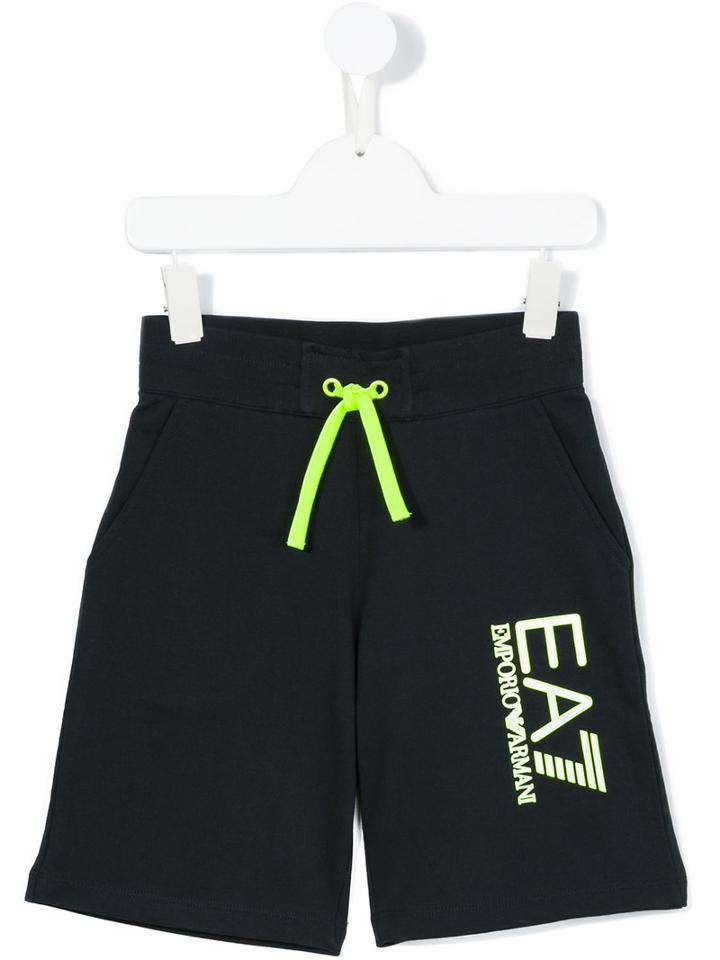 Ea7 Kids - Printed Logo Shorts - Kids - Cotton - 4 Yrs, Toddler Boy's, Blue