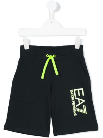 Ea7 Kids - Printed Logo Shorts - Kids - Cotton - 4 Yrs, Toddler Boy's, Blue