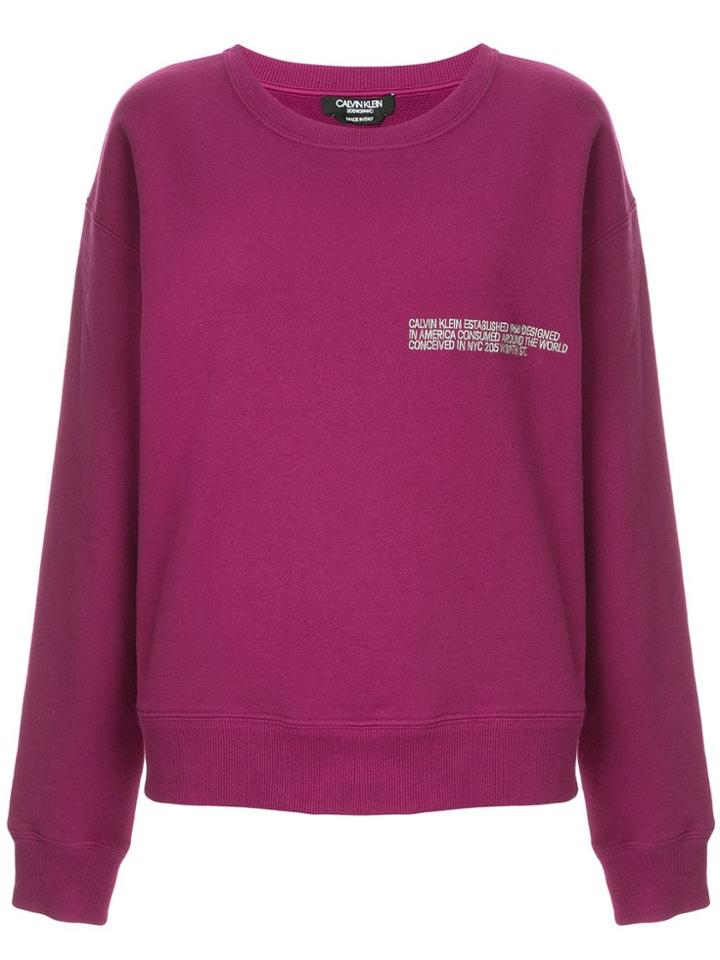 Calvin Klein 205w39nyc Logo Patch Sweater - Purple