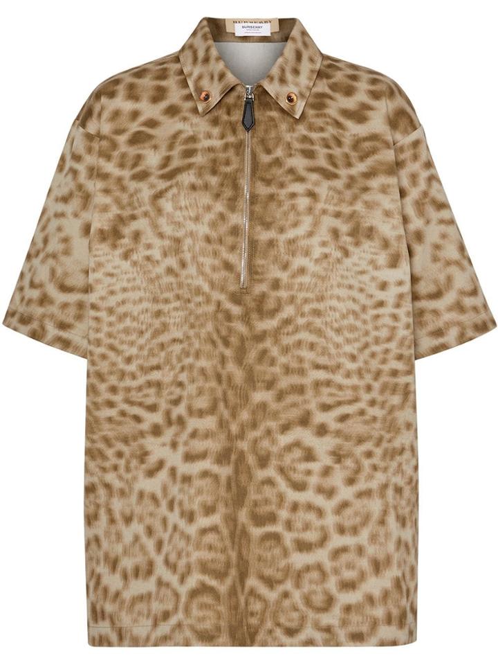 Burberry Short-sleeve Animal Print Shirt - Neutrals