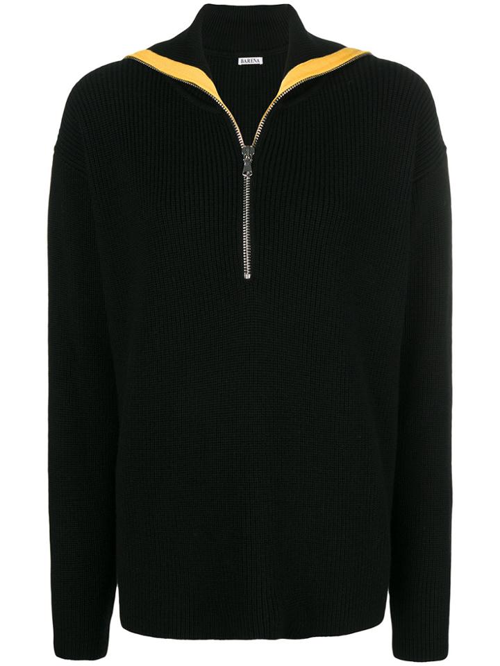 Barena Zipped Neck Jumper - Black