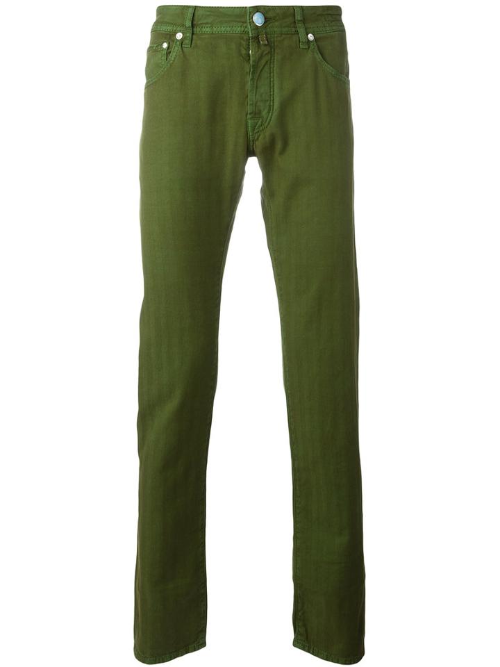 Jacob Cohen Slim-fit Jeans, Men's, Size: 38, Green, Cotton/linen/flax/spandex/elastane