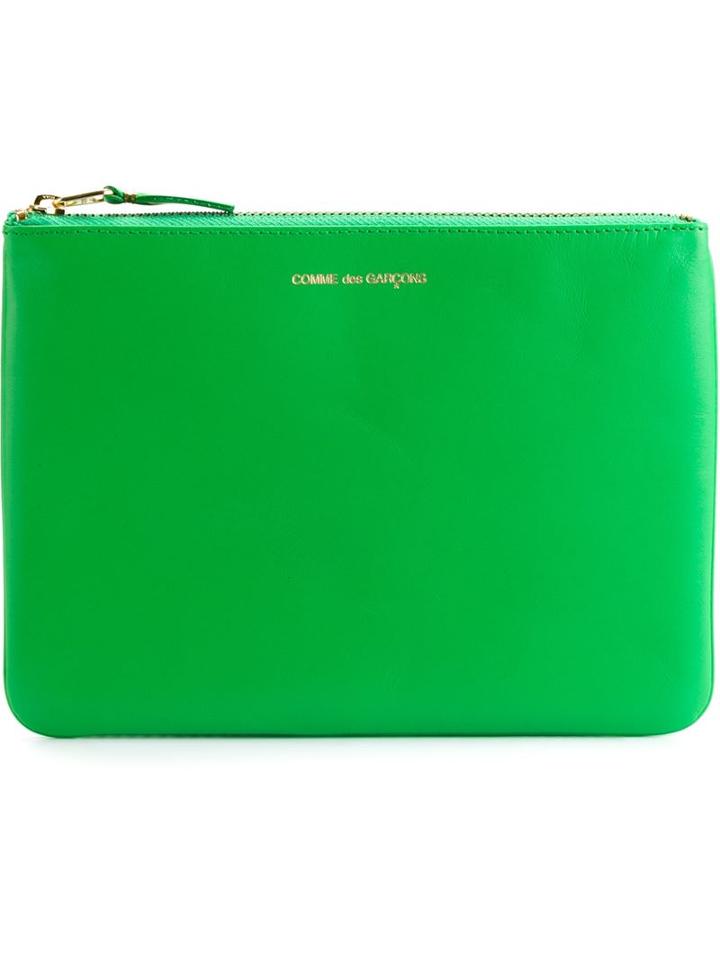 Comme Des Garçons Wallet 'colour Plain' Clutch, Adult Unisex, Green