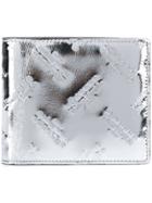 Maison Margiela Logo Embossed Bi-fold Wallet - Metallic