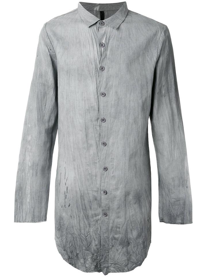 Crumpled Long Shirt - Men - Cotton/linen/flax - S, Grey, Cotton/linen/flax, Army Of Me