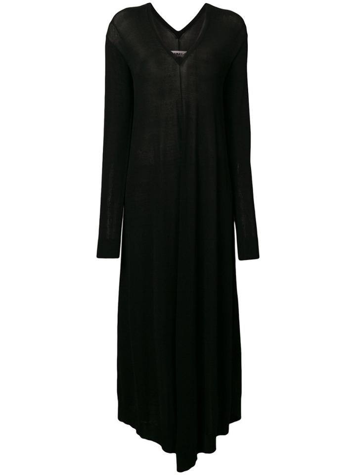 Mm6 Maison Margiela Flared V-neck Dress - Black