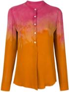 Raquel Allegra Tie-dye Button Blouse - Yellow & Orange