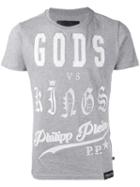 Philipp Plein Versus T-shirt, Men's, Size: Medium, Grey, Cotton