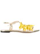 Charlotte Olympia Banana Embellished Sandals - Metallic