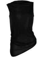 Rick Owens Lilies Ruched Detail Top - Black