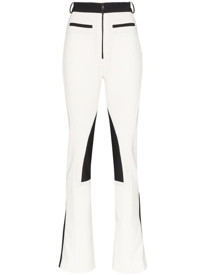 Mugler Colour-block Zip-detailed Straight-leg Trousers - White