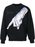 Juun.j Robot Print Sweatshirt, Men's, Size: 44, Black, Cotton/polyester