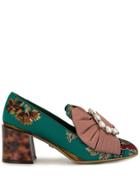 Dolce & Gabbana Jackie Bejeweled Bow Pumps - Green