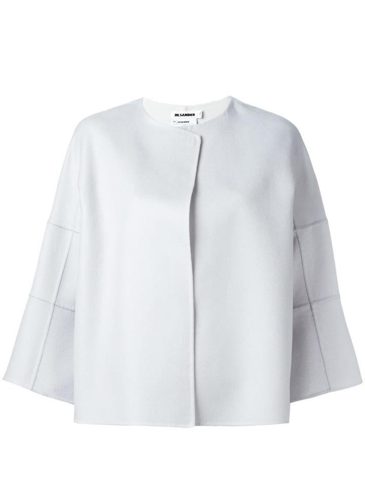 Jil Sander Three-quarters Boxy Jacket, Size: 34, Grey, Cashmere