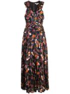 Derek Lam 10 Crosby Floral Print Maxi Dress - Black