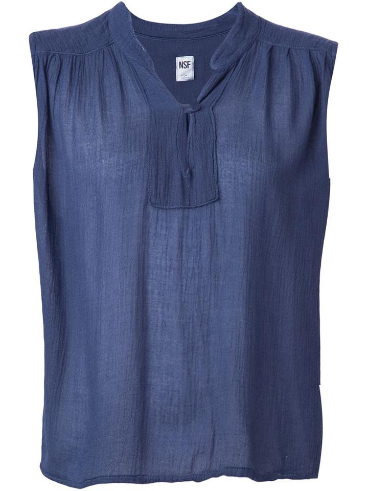 Nsf Keyhole Tunic Top, Women's, Size: M, Blue, Cotton/nylon