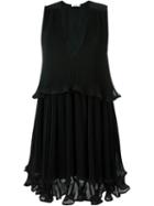 Chloé Pleated Sleeveless Dress, Women's, Size: 38, Black, Polyester/cotton/silk