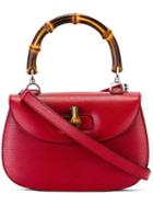 Gucci Bamboo Detail Tote, Red, Calf Leather/bamboo