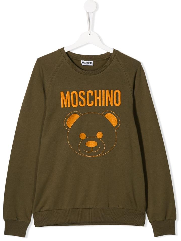 Moschino Kids Embroidered Logo Sweatshirt - Green