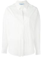 Blumarine Ribbed Shirt, Women's, Size: 38, White, Cotton/polyamide/spandex/elastane