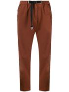 White Sand Buckle-fastening Embroidered Trousers - Orange