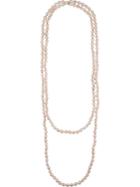 Chanel Vintage Faux Pearl Double Strand Necklace, Women's, Pink/purple