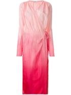Attico Ombre Wrap Dress - Pink & Purple