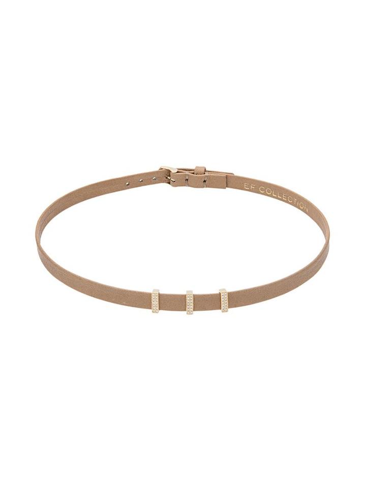 Ef Collection Mini Diamond Triple Bar Choker, Women's, Nude/neutrals