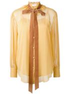 See By Chloé Velvet Collar Blouse, Women's, Size: 38, Yellow/orange, Viscose