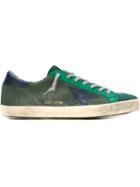 Golden Goose Deluxe Brand Super Star Sneakers, Men's, Size: 39, Green, Leather/cotton/rubber/leather