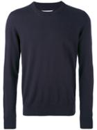 Classic Knitted Sweater - Men - Cotton/leather/wool - Xl, Blue, Cotton/leather/wool, Maison Margiela