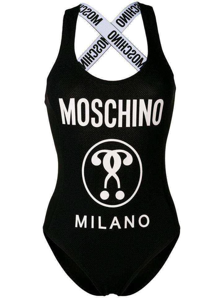 Moschino Double Question Mark Swimsuit - Black