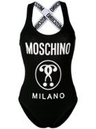 Moschino Double Question Mark Swimsuit - Black