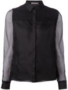 Jason Wu - Lace Panel Shirt - Women - Silk - 2, Women's, Black, Silk